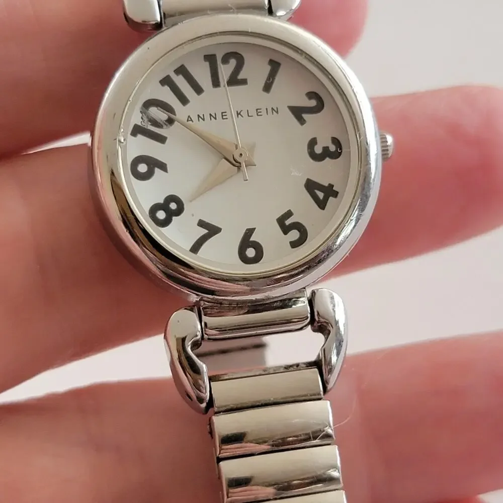 Anne Klein Womens Watch 25mm White Dial Silver Case Stainless Bracelet Quartz